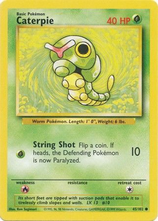 Pokemon | Caterpie (45/102) [Base Set Unlimited] | The Nerd Merchant