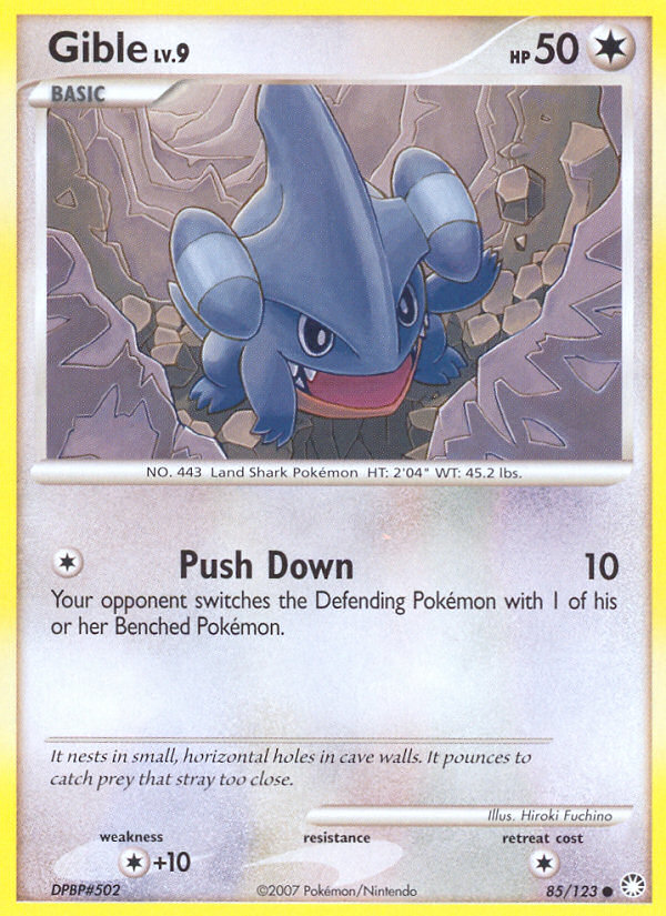 Pokemon | Gible (85/123) [Diamond & Pearl: Mysterious Treasures] | The Nerd Merchant