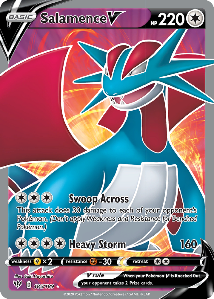 Pokemon | Salamence V (185/189) [Sword & Shield: Darkness Ablaze] | The Nerd Merchant