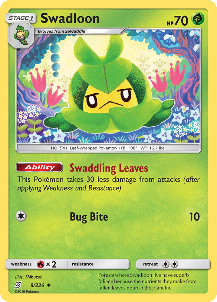 Pokemon | Swadloon (8/236) [Sun & Moon: Unified Minds] | The Nerd Merchant