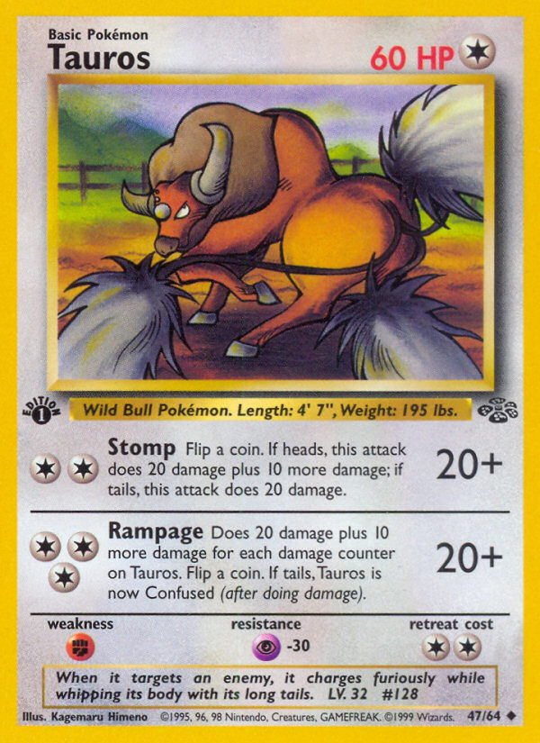 Pokemon | Tauros (47/64) [Jungle 1st Edition] | The Nerd Merchant