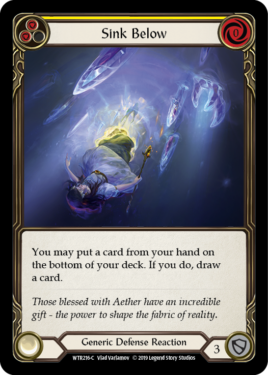 Flesh and Blood TCG | Sink Below (Yellow) [WTR216-C] (Welcome to Rathe)  Alpha Print Rainbow Foil | The Nerd Merchant
