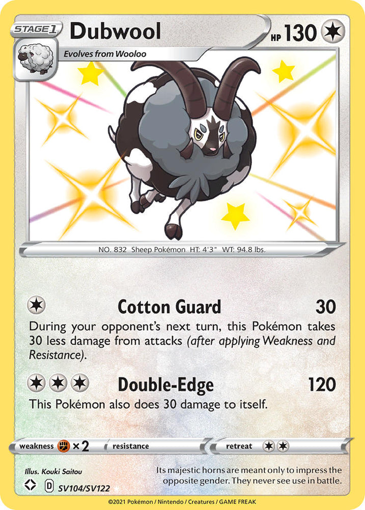 Pokemon | Dubwool (SV104/SV122) [Sword & Shield: Shining Fates] | The Nerd Merchant