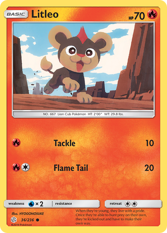 Pokemon| Litleo (36/236) [Sun & Moon: Cosmic Eclipse] | The Nerd Merchant