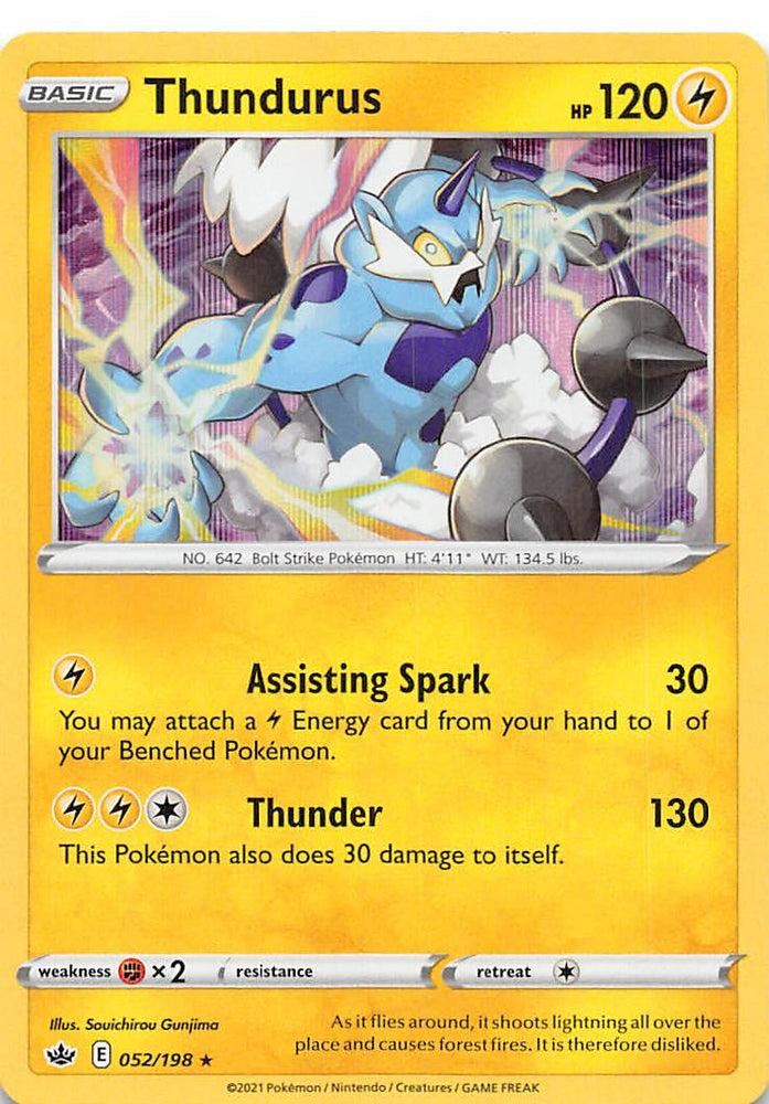 Pokemon | Thundurus (052/198) [Sword & Shield: Chilling Reign] | The Nerd Merchant