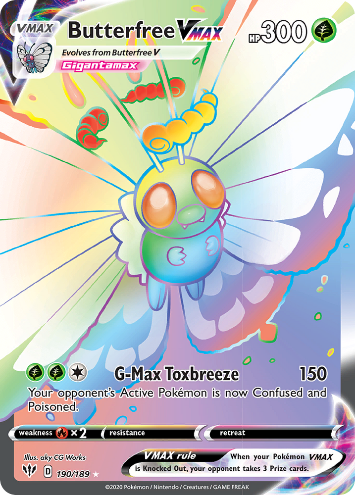 Pokemon | Butterfree VMAX (190/189) [Sword & Shield: Darkness Ablaze] | The Nerd Merchant