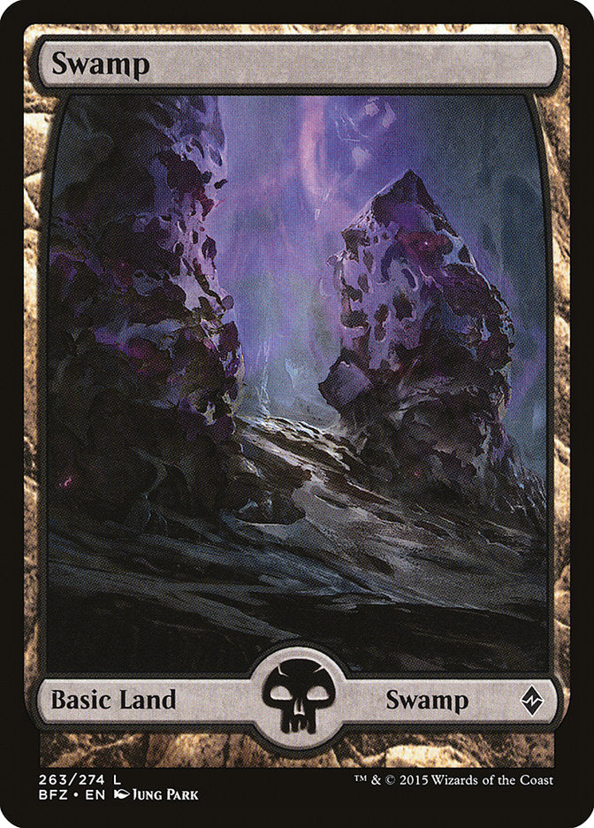 Magic | Swamp (263) (Full Art) [Battle for Zendikar] | The Nerd Merchant