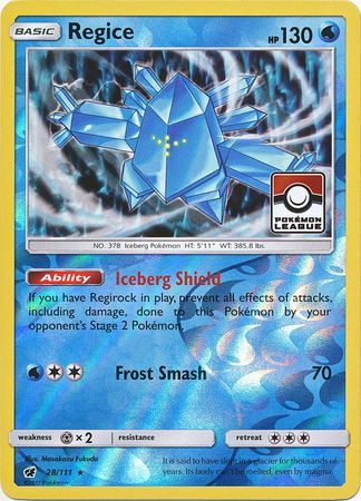 Pokemon | Regice (28/111) (League Promo) [Sun & Moon: Crimson Invasion] | The Nerd Merchant