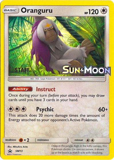 Pokemon | Oranguru (SM13) (Staff Prerelease Promo) [Sun & Moon: Black Star Promos] | The Nerd Merchant