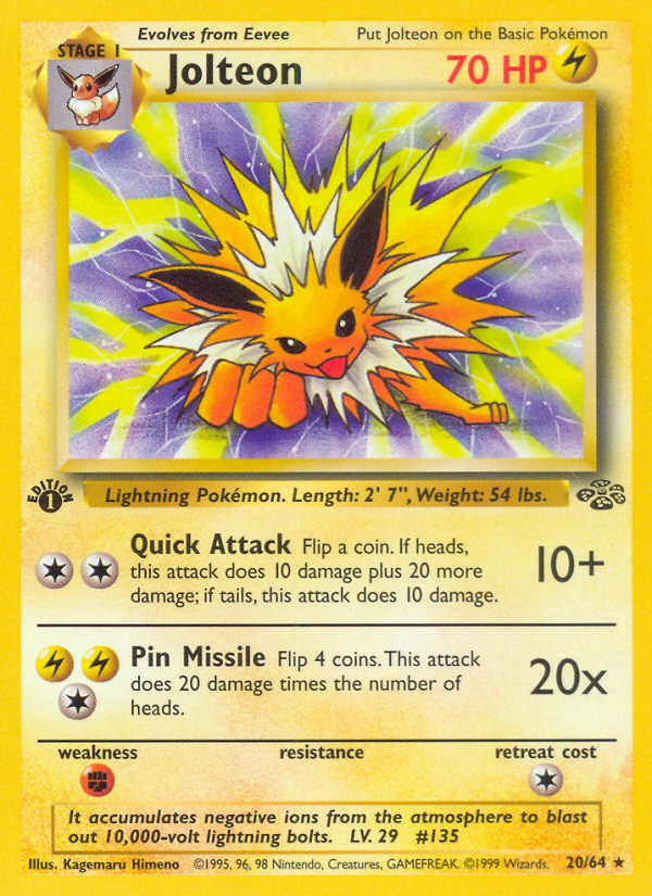 Pokemon | Jolteon (20/64) [Jungle 1st Edition] | The Nerd Merchant