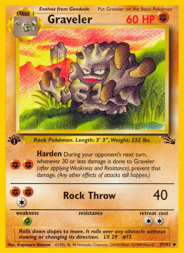 Pokemon | Graveler (37/62) [Fossil 1st Edition] | The Nerd Merchant