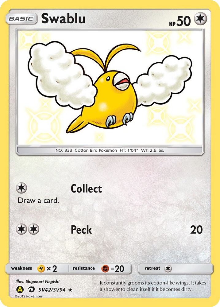 Pokemon | Swablu (SV42/SV94) [Sun & Moon: Hidden Fates - Shiny Vault] | The Nerd Merchant