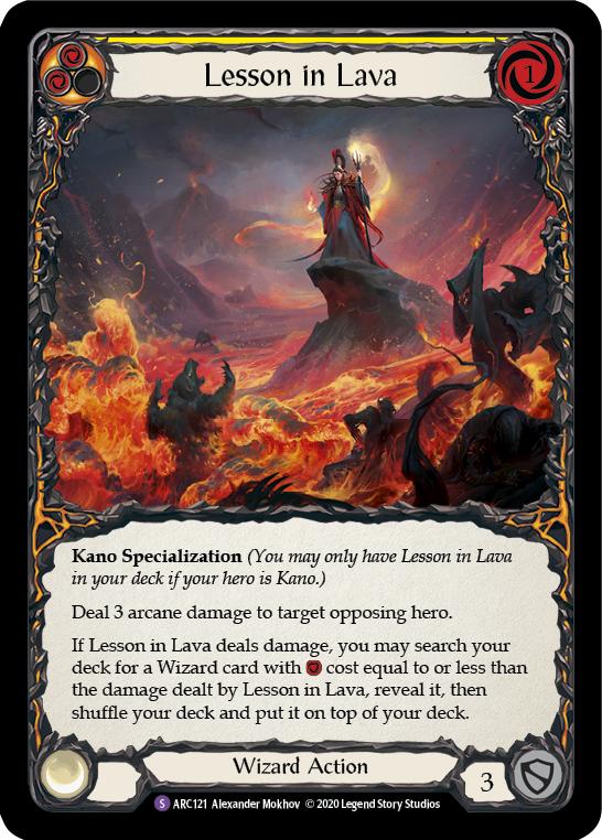 Flesh and Blood TCG | Lesson in Lava [U-ARC121] (Arcane Rising Unlimited)  Unlimited Rainbow Foil | The Nerd Merchant
