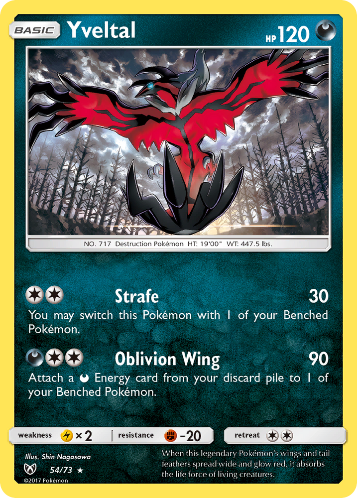 Pokemon | Yveltal (54/73) [Sun & Moon: Shining Legends] | The Nerd Merchant