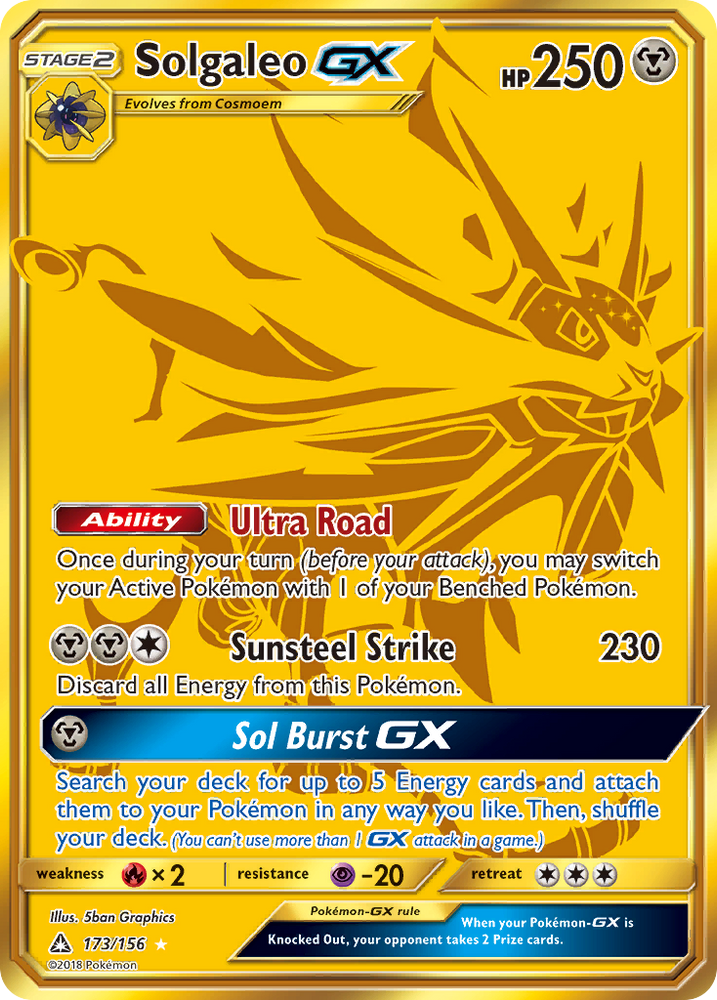 Pokemon | Solgaleo GX (173/156) [Sun & Moon: Ultra Prism] | The Nerd Merchant