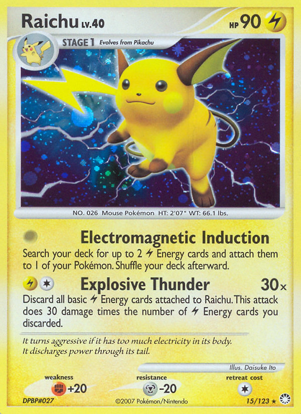 Pokemon | Raichu (15/123) [Diamond & Pearl: Mysterious Treasures] | The Nerd Merchant