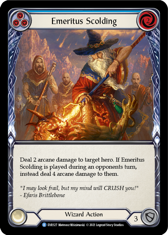 Flesh and Blood TCG | Emeritus Scolding (Blue) [EVR127] (Everfest)  1st Edition Normal | The Nerd Merchant