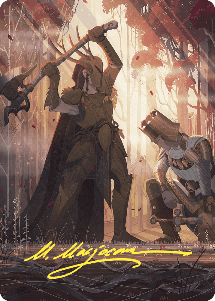 Magic | Karmic Justice Art Card (Gold-Stamped Signature) [Wilds of Eldraine Art Series] | The Nerd Merchant
