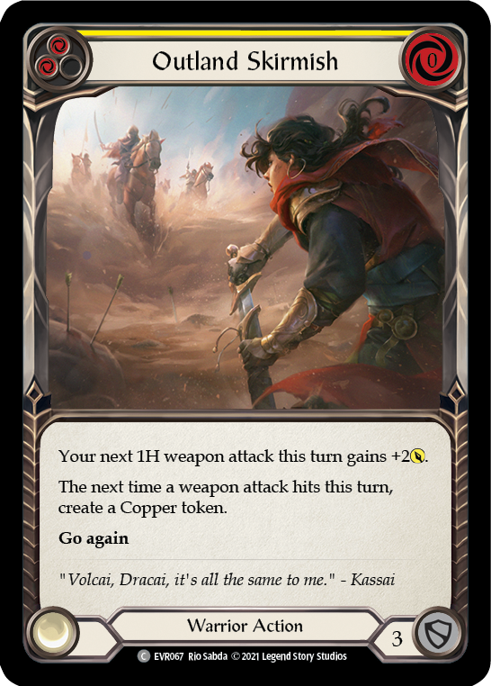 Flesh and Blood TCG | Outland Skirmish (Yellow) [EVR067] (Everfest)  1st Edition Normal | The Nerd Merchant