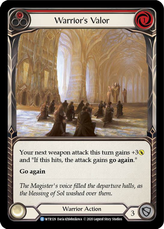Flesh and Blood TCG | Warrior's Valor (Red) [U-WTR129] (Welcome to Rathe Unlimited)  Unlimited Rainbow Foil | The Nerd Merchant