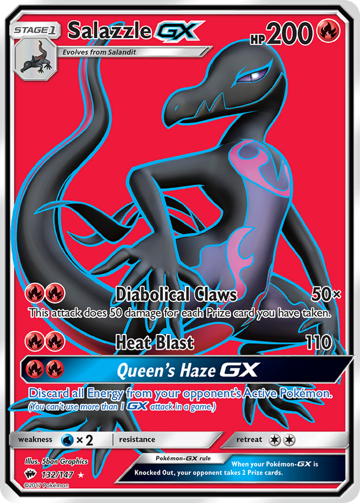 Pokemon | Salazzle GX (132/147) [Sun & Moon: Burning Shadows] | The Nerd Merchant