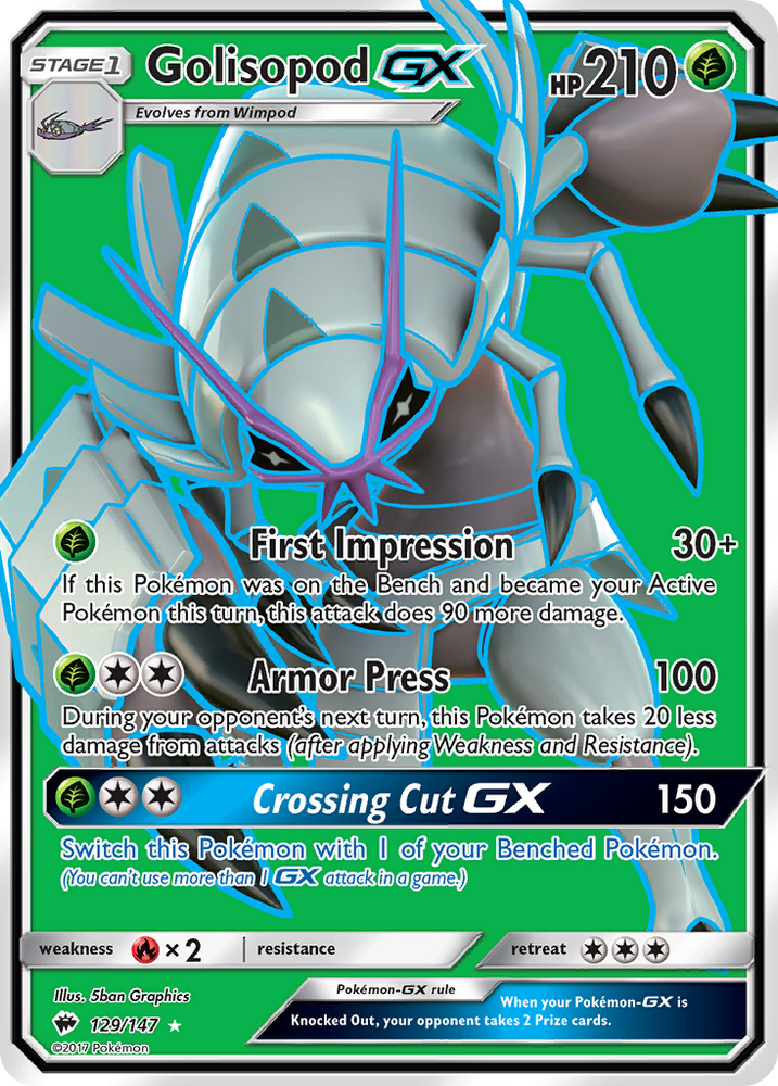 Pokemon | Golisopod GX (129/147) [Sun & Moon: Burning Shadows] | The Nerd Merchant