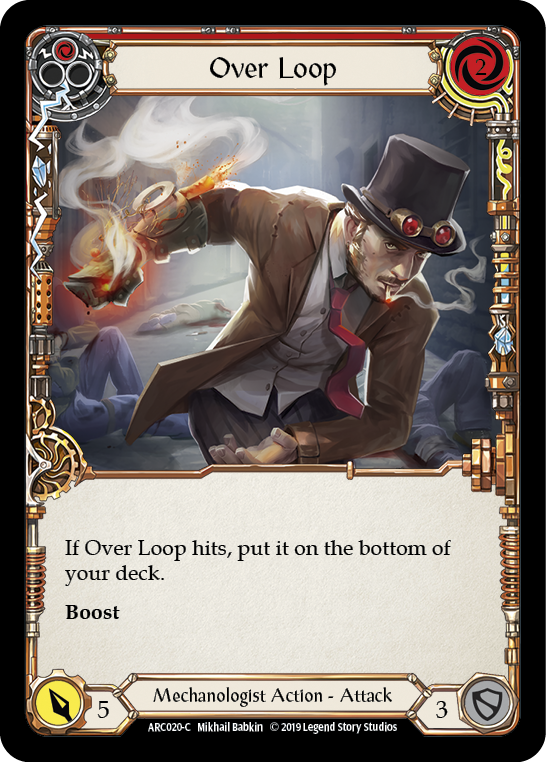 Flesh and Blood TCG | Over Loop (Red) [ARC020-C] (Arcane Rising)  1st Edition Rainbow Foil | The Nerd Merchant