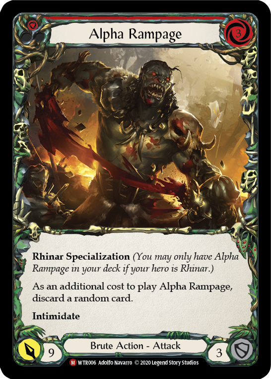 Flesh and Blood TCG | Alpha Rampage [U-WTR006] (Welcome to Rathe Unlimited)  Unlimited Rainbow Foil | The Nerd Merchant
