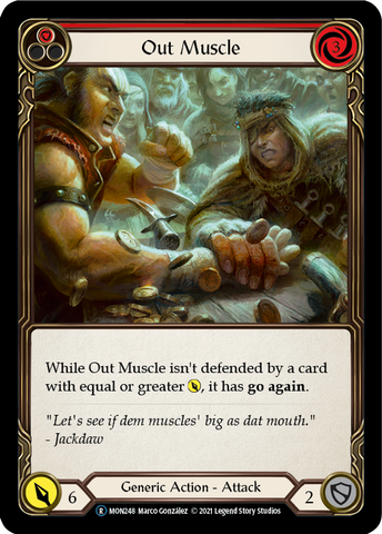 Flesh and Blood TCG | Out Muscle (Red) [U-MON248] (Monarch Unlimited)  Unlimited Normal | The Nerd Merchant
