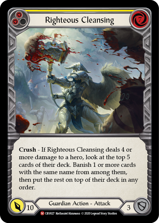 Flesh and Blood TCG | Righteous Cleansing [CRU027] (Crucible of War)  1st Edition Rainbow Foil | The Nerd Merchant