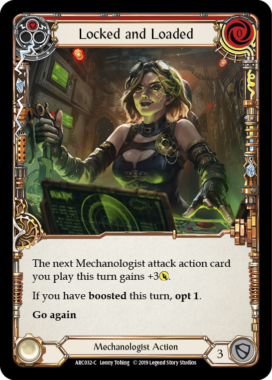 Flesh and Blood TCG | Locked and Loaded (Red) [ARC032-C] (Arcane Rising)  1st Edition Rainbow Foil | The Nerd Merchant