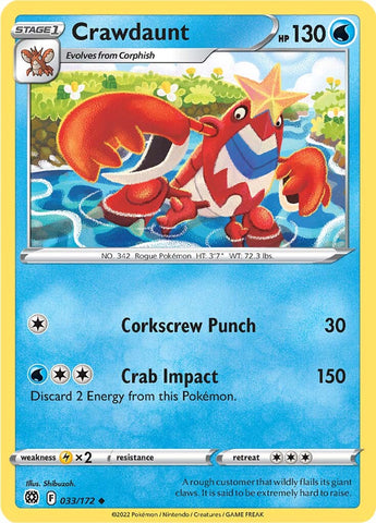 Pokemon | Crawdaunt (033/172) [Sword & Shield: Brilliant Stars] | The Nerd Merchant