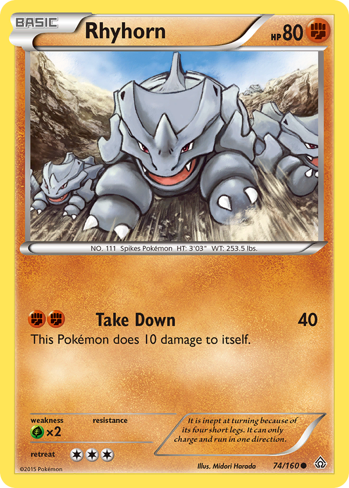 Pokemon | Rhyhorn (74/160) [XY: Primal Clash] | The Nerd Merchant