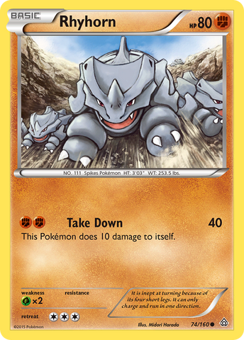Pokemon | Rhyhorn (74/160) [XY: Primal Clash] | The Nerd Merchant