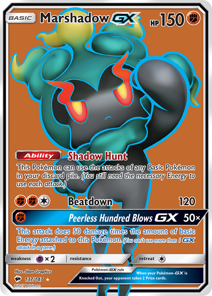 Pokemon | Marshadow GX (137/147) [Sun & Moon: Burning Shadows] | The Nerd Merchant