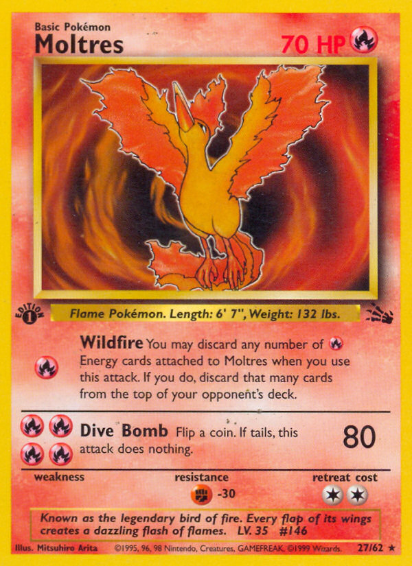 Pokemon | Moltres (27/62) [Fossil 1st Edition] | The Nerd Merchant