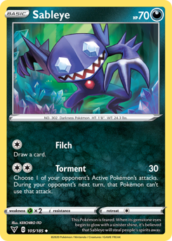 Pokemon | Sableye (105/185) [Sword & Shield: Vivid Voltage] | The Nerd Merchant