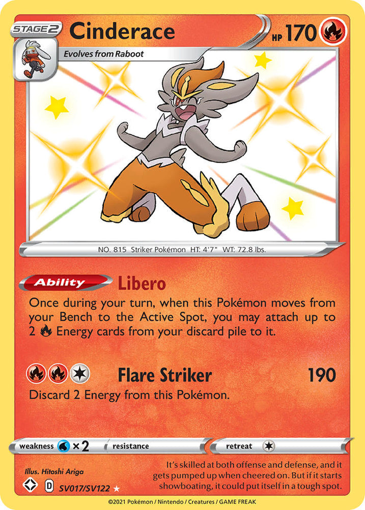 Pokemon | Cinderace (SV017/SV122) [Sword & Shield: Shining Fates] | The Nerd Merchant