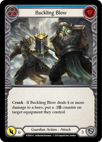 Flesh and Blood TCG | Buckling Blow (Blue) [WTR059-C] (Welcome to Rathe)  Alpha Print Normal | The Nerd Merchant