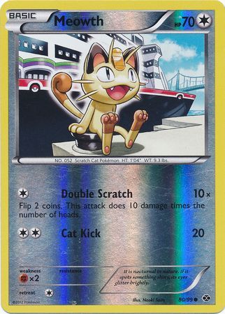 Pokemon | Meowth (80/99) (Mirror Reverse Holo) [Black & White: Next Destinies] | The Nerd Merchant
