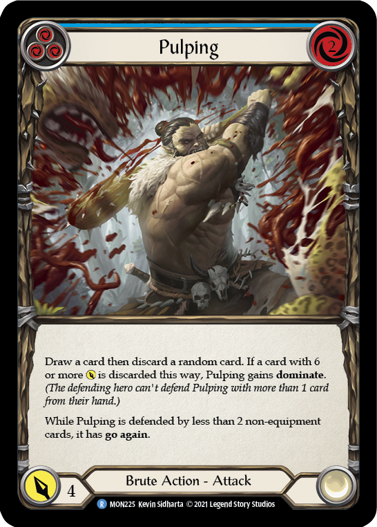 Flesh and Blood TCG | Pulping (Blue) [MON225-RF] (Monarch)  1st Edition Rainbow Foil | The Nerd Merchant