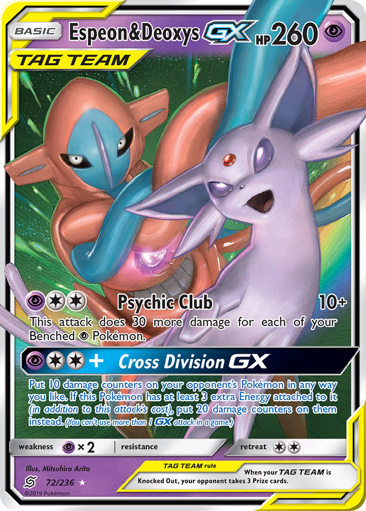Pokemon | Espeon & Deoxys GX (72/236) [Sun & Moon: Unified Minds] | The Nerd Merchant