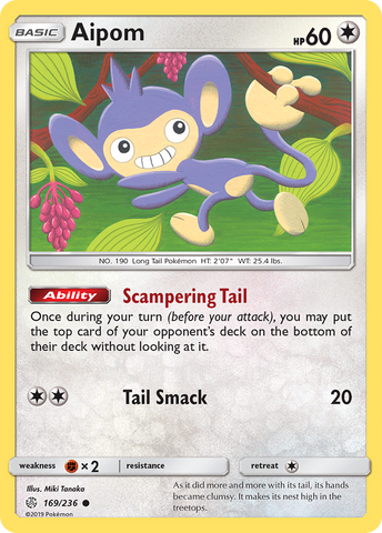 Pokemon| Aipom (169/236) [Sun & Moon: Cosmic Eclipse] | The Nerd Merchant