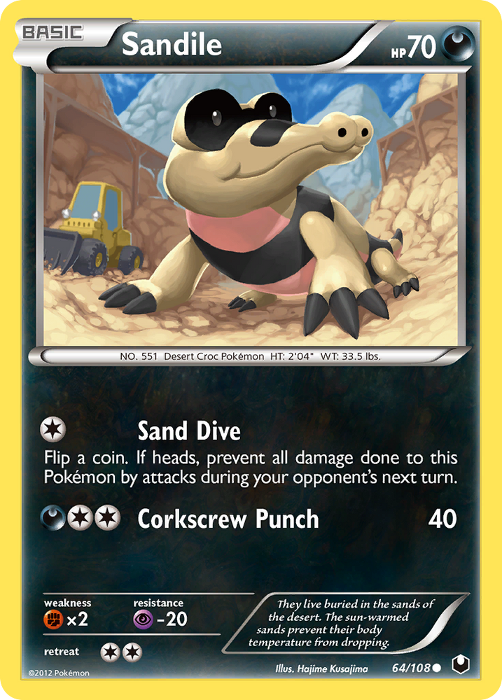 Pokemon | Sandile (64/108) [Black & White: Dark Explorers] | The Nerd Merchant
