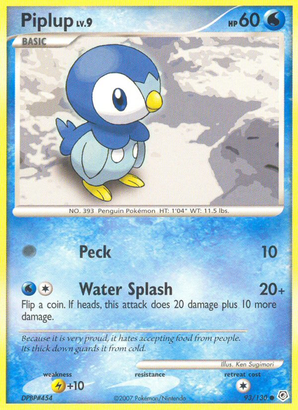 Pokemon | Piplup (93/130) [Diamond & Pearl: Base Set] | The Nerd Merchant