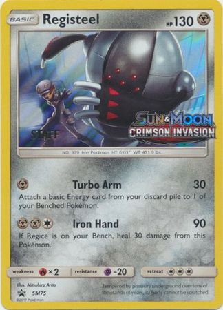 Pokemon | Registeel (SM75) (Staff Prerelease Promo) [Sun & Moon: Black Star Promos] | The Nerd Merchant
