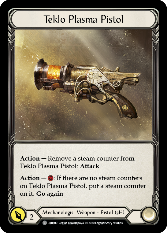 Flesh and Blood TCG | Teklo Plasma Pistol [CRU100] (Crucible of War)  1st Edition Normal | The Nerd Merchant