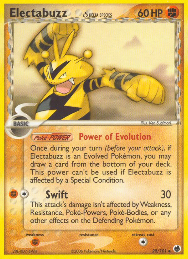 Pokemon | Electabuzz (29/101) (Delta Species) [EX: Dragon Frontiers] | The Nerd Merchant