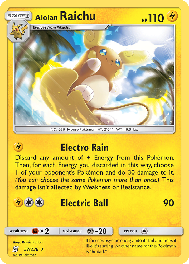 Pokemon | Alolan Raichu (57/236) [Sun & Moon: Unified Minds] | The Nerd Merchant