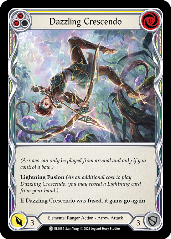 Flesh and Blood TCG | Dazzling Crescendo (Yellow) [ELE054] (Tales of Aria)  1st Edition Rainbow Foil | The Nerd Merchant